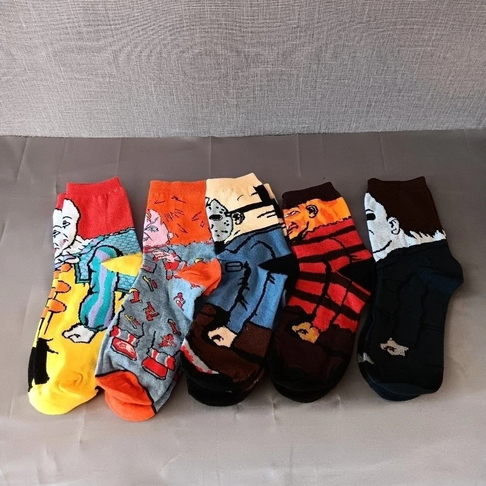 NWT Halloween Horror Movie Character Socks 5 Pairs Iconic Antagonistic Stars 5-9
